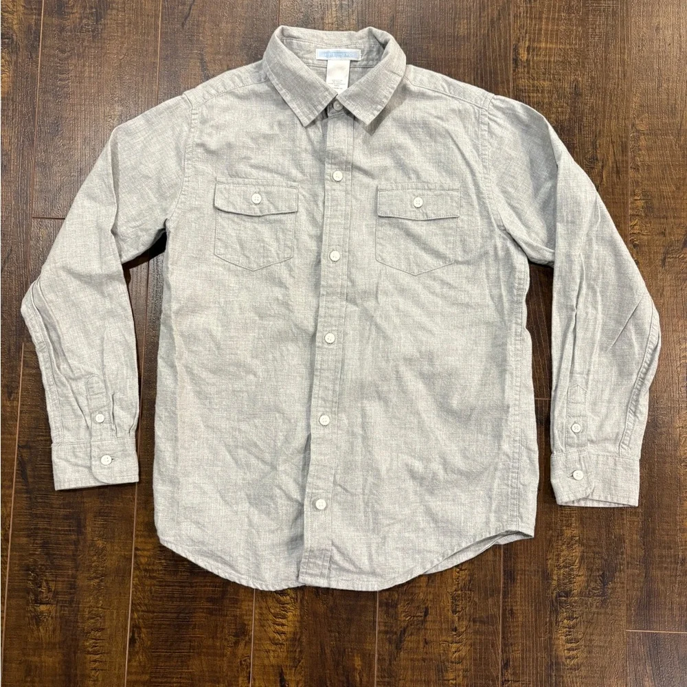 Boys‎ Janie and Jack Gray Casual Button Down Shirt Size 8
